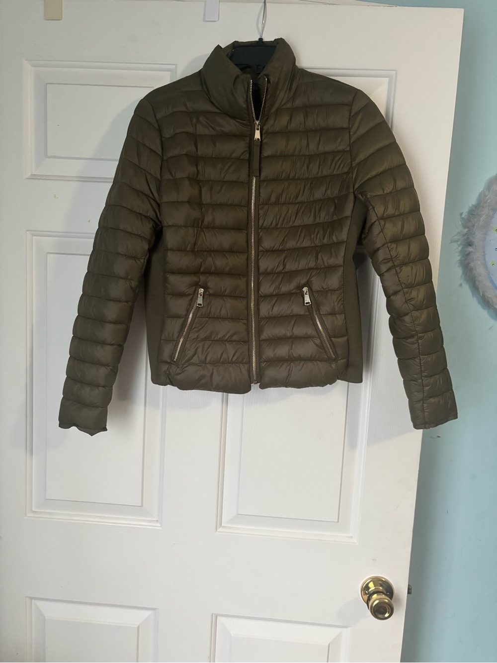 Love Tree Olive Quilted Puffer Jacket